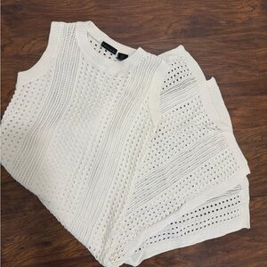 Tahari White Knit Swim Coverup